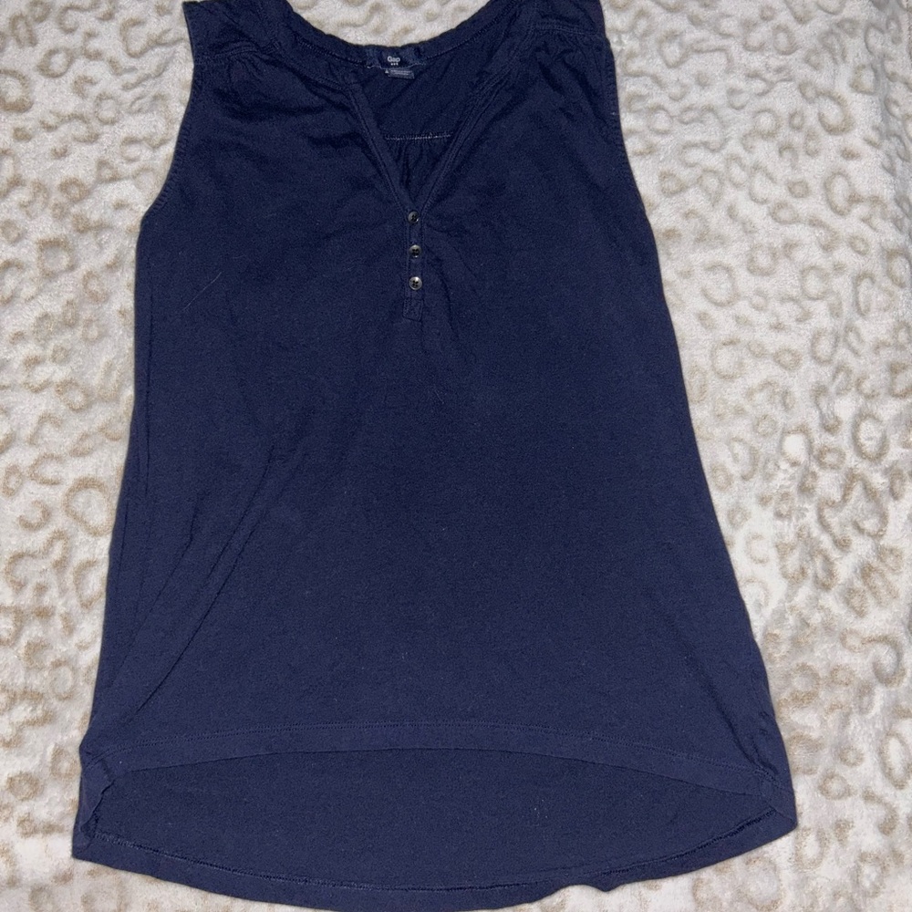 GAP Blue Fitted Sleeveless Tank Top